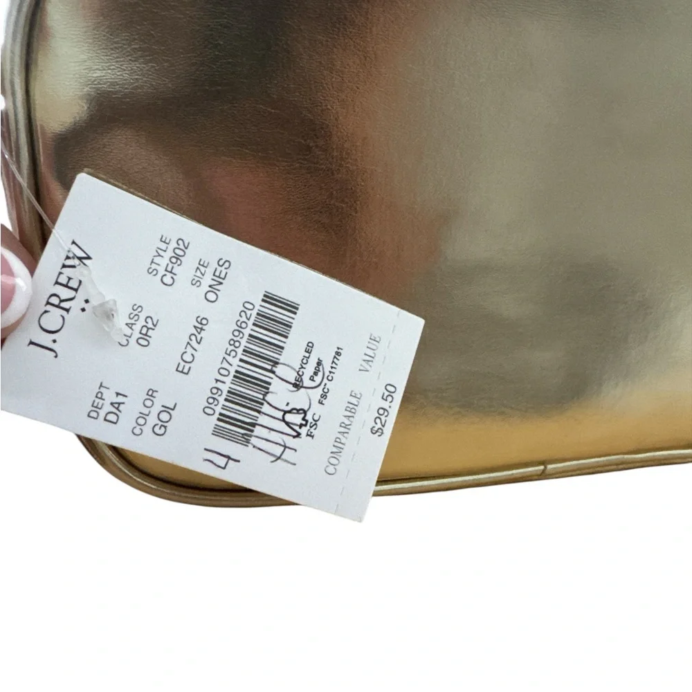⭐️NWT J‎ Crew Gold Zipper Pouch